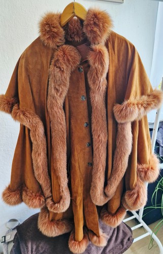 Luxus lamm wildleder cape - luxus,