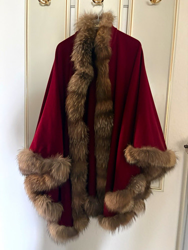 Fell poncho edeler mantel - fell,