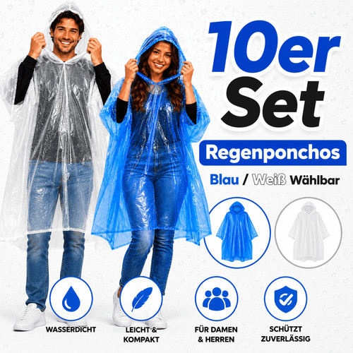 10er set regenponcho - set,