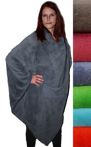Fleece kuschel poncho mit - kuschel,