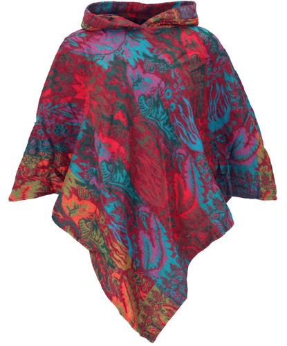 Poncho mit kapuze goa hippie - poncho, kapuze,